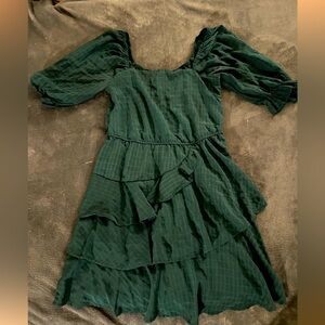 Ruffled teal dress